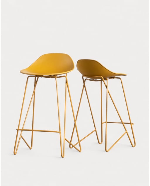 Pack of 4 High Stools in Polypropylene and Steel (67 cm) Paris