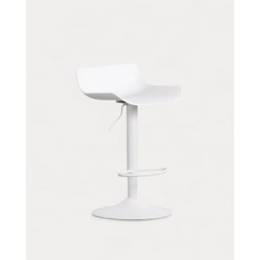 Pack of 2 Adjustable High Stools in Polyethylene and Metal Corea White Polar - The Masie
