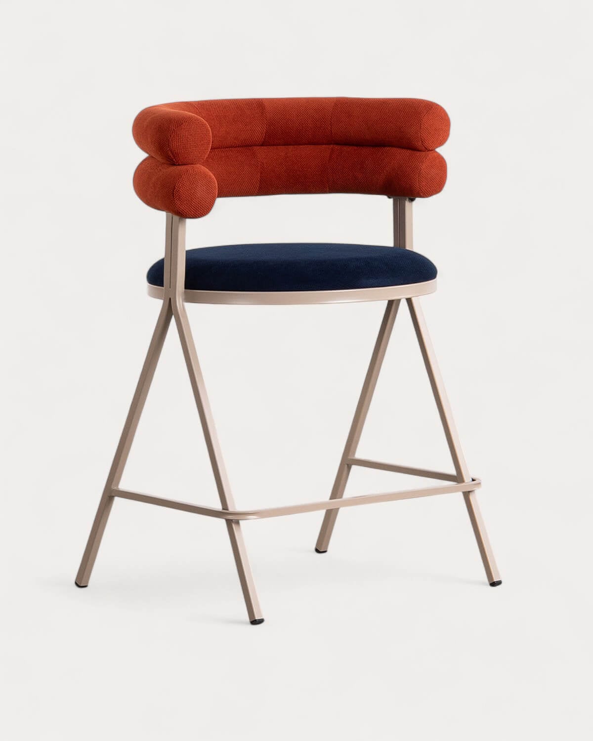Pack of 4 High Stools in Fabric and Metal (65 cm) Aixa, gallery image 1
