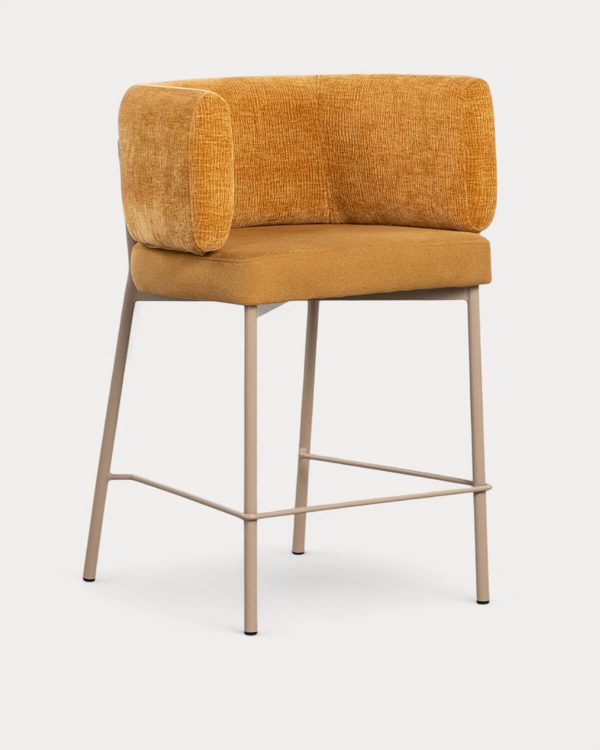 Pack of 2 High Stools in Fabric and Metal (65 cm) Hades Soft, gallery image 1