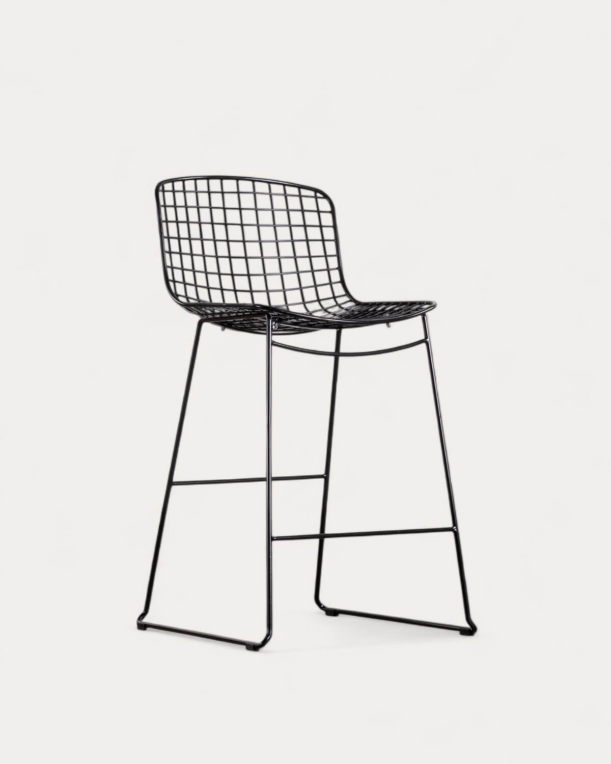 Pack 2 High Steel Stools (66 cm) Low Backrest Aras Trend, gallery image 1