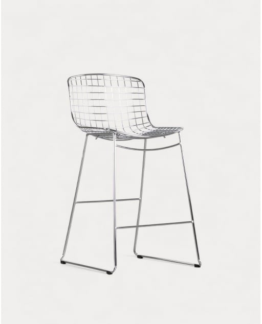 Pack 2 High Steel Stools (66 cm) Low Backrest Aras Trend