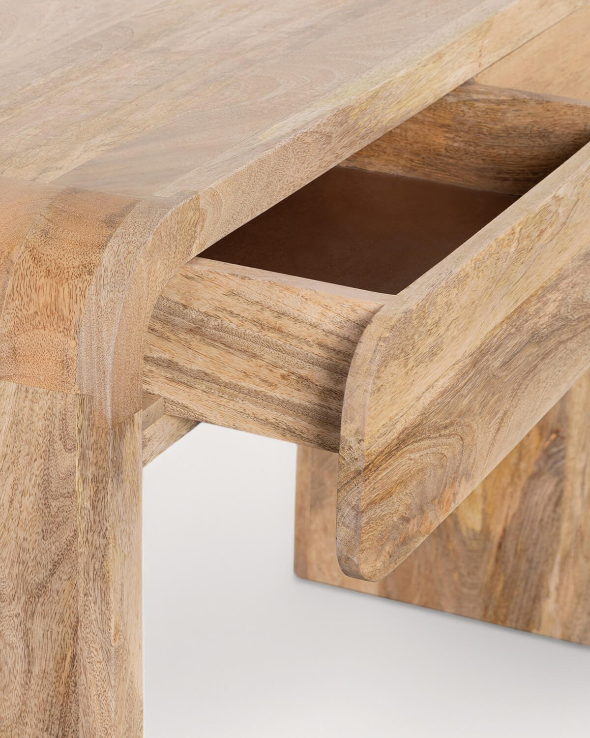 Rectangular hallway console table with 2 drawers 120x40 cm in mango wood Vanile, gallery image 6