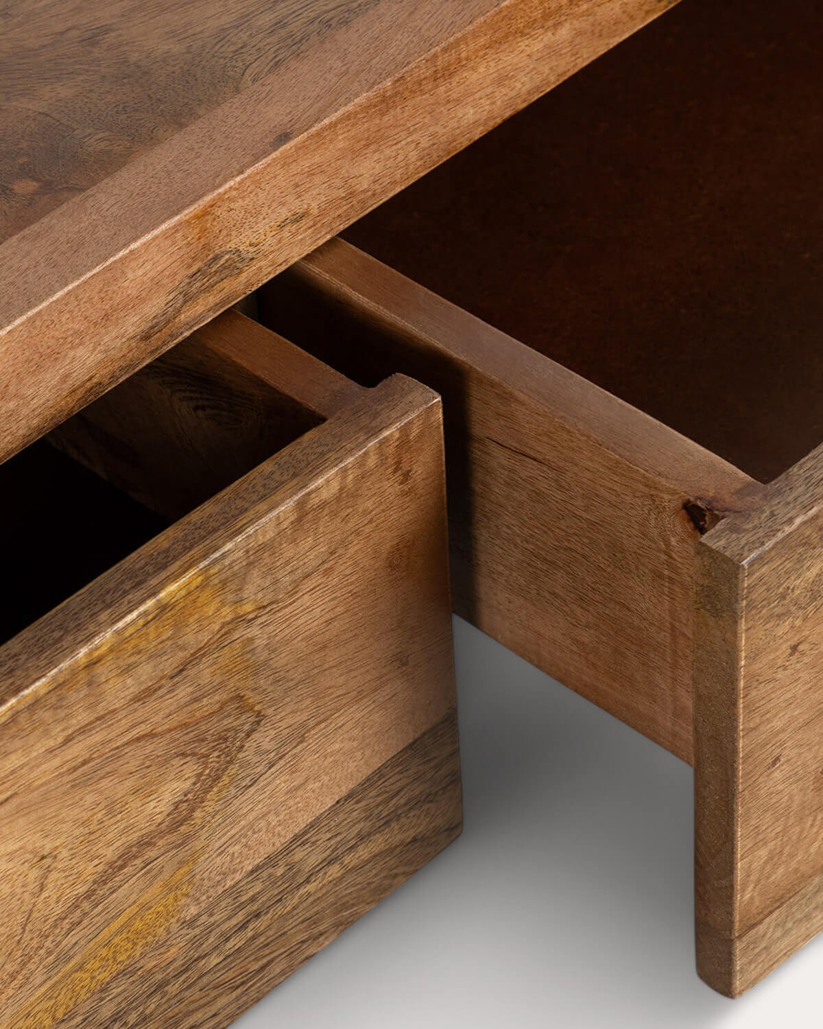Rectangular hallway console table with 2 drawers 120x40 cm in mango wood Vanile, gallery image 7