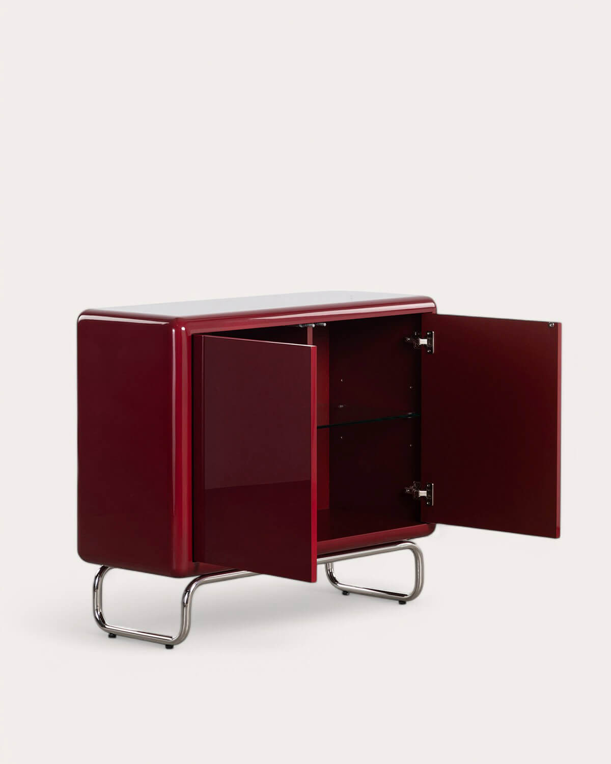 Low Sideboard with 2 Doors 100x40 cm Wooden and Metal Candela Colours, gallery image 5