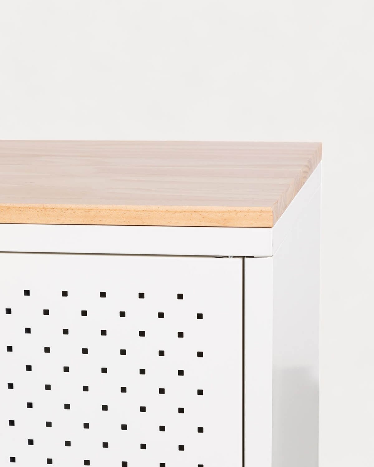 Low Sideboard 2 Doors 80x41 cm in Laminated Steel and Pine Wood Varys, gallery image 8