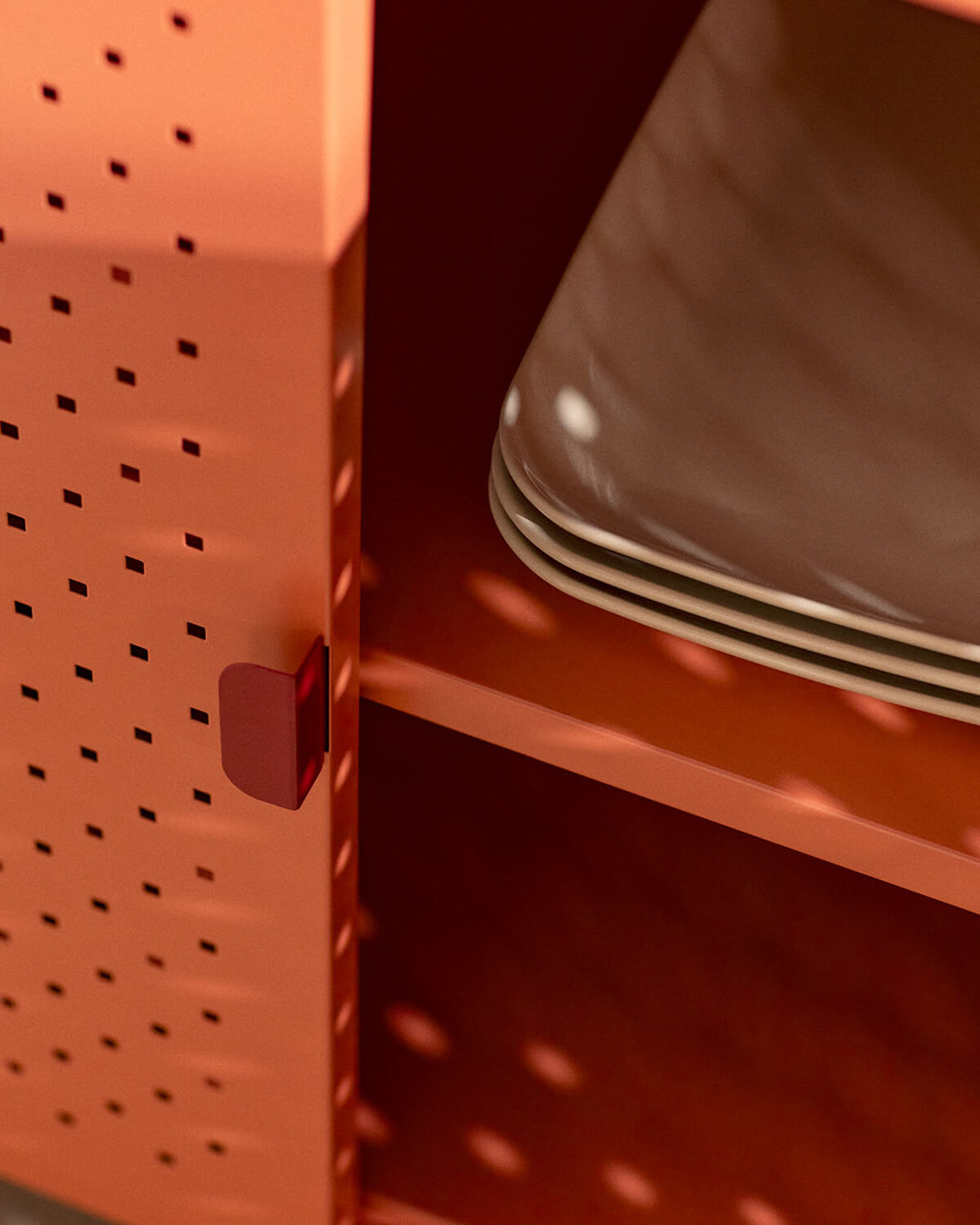 Low Sideboard 2 Doors 80x41 cm in Laminated Steel and Pine Wood Varys, gallery image 3