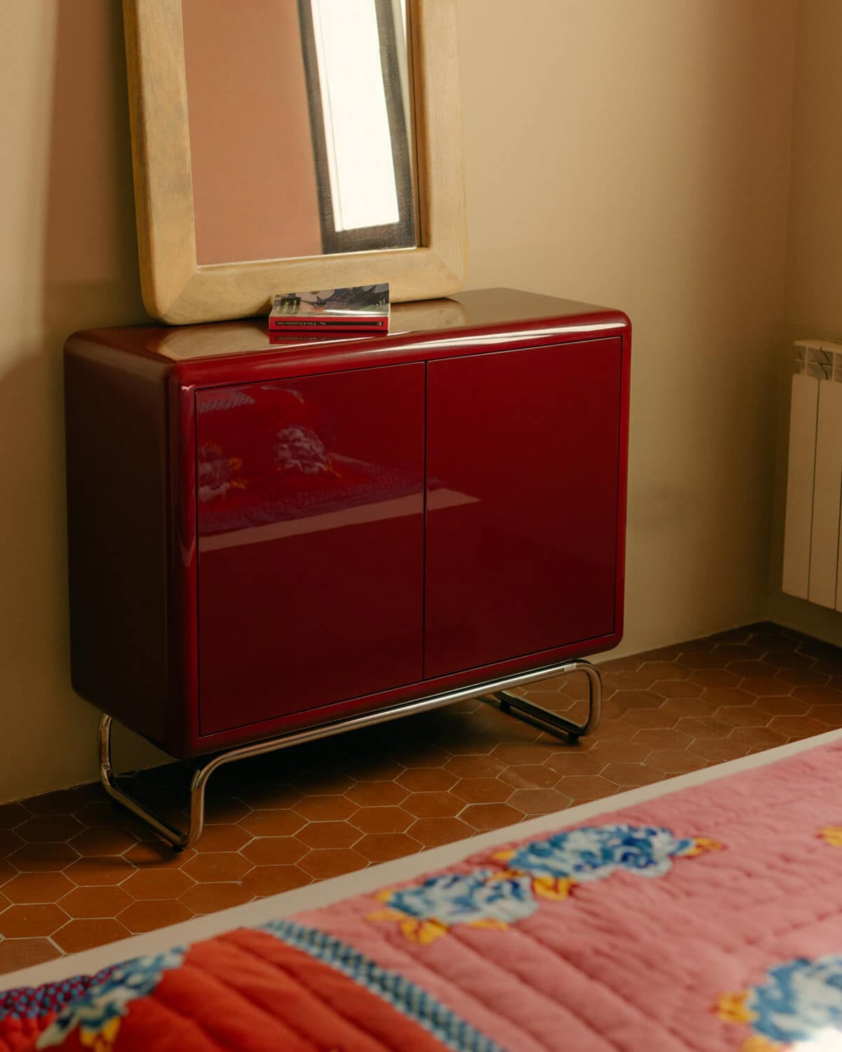 Low Sideboard with 2 Doors 100x40 cm Wooden and Metal Candela Colours, gallery image 2