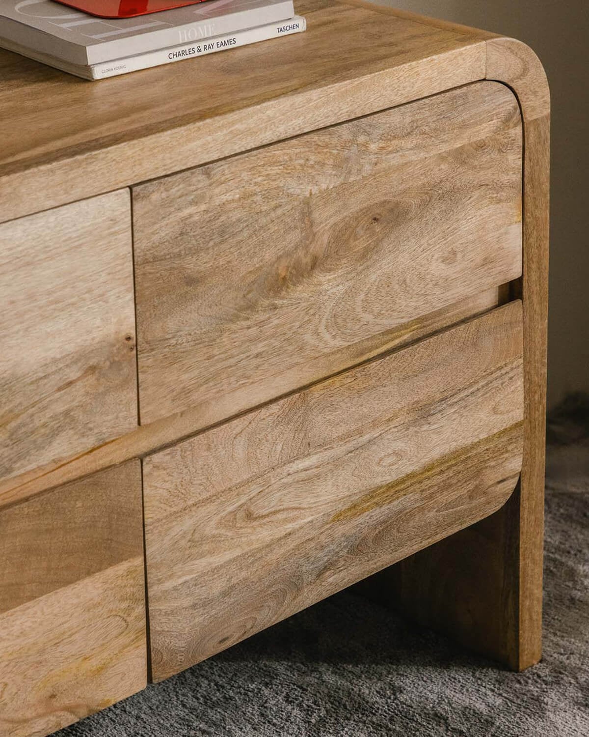 Low Sideboard with 6 Drawers 160x40 cm in Mango Wood Vanile, gallery image 3