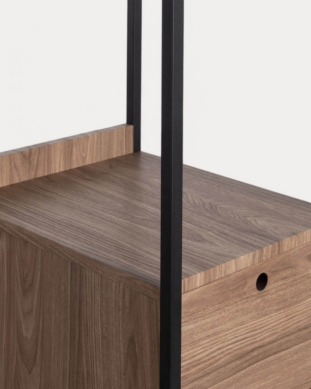 Standing Coat Rack with two Metal and Wooden Drawers (180x40 cm) Mirey, gallery image 4