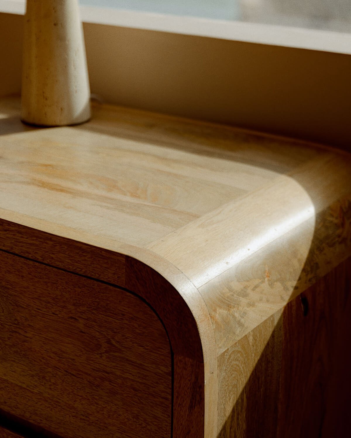 Chest of Drawers with 3 Drawers Made of Vanile Mango Wood, gallery image 3