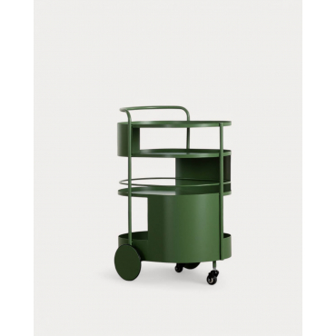 Metal Waitress Cart Baena Green Flora - The Masie