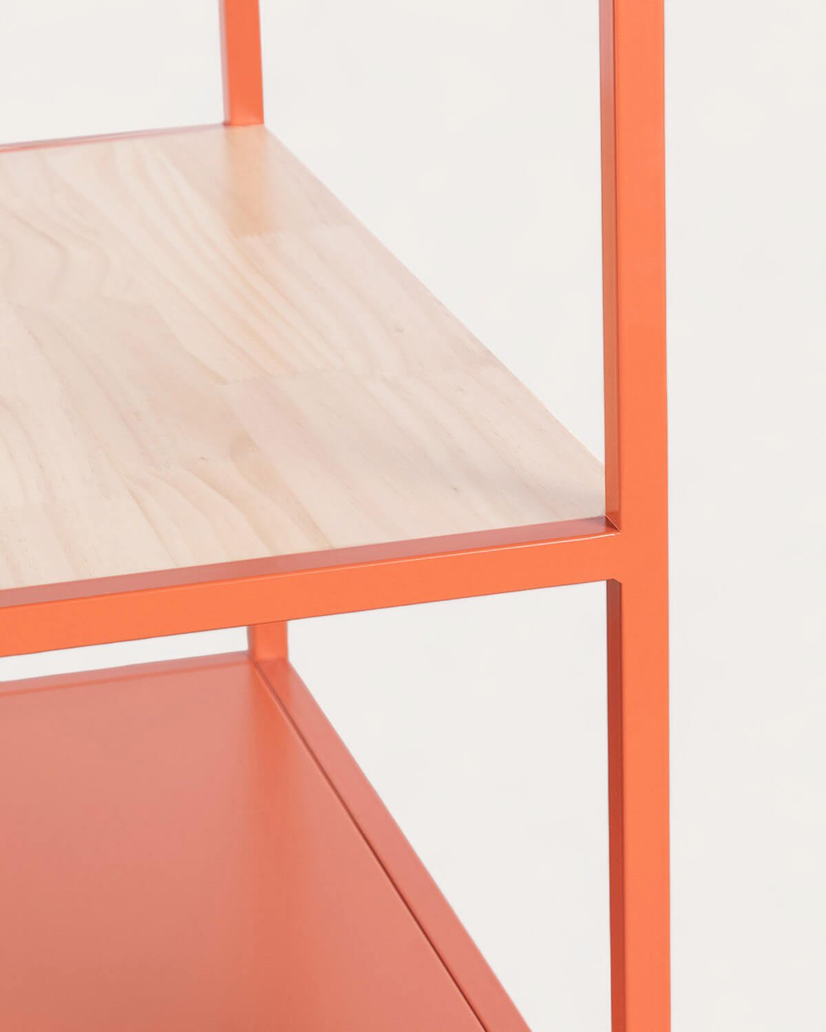 Standing Coat Rack with Shelf and Two Drawers in Laminated Steel and Pine Wood (180x70 cm) Varys, gallery image 4