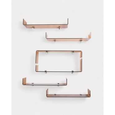 Set de 3 Estanterias de Pared de Cristal Curvado Iris Amber Crystal - The Masie