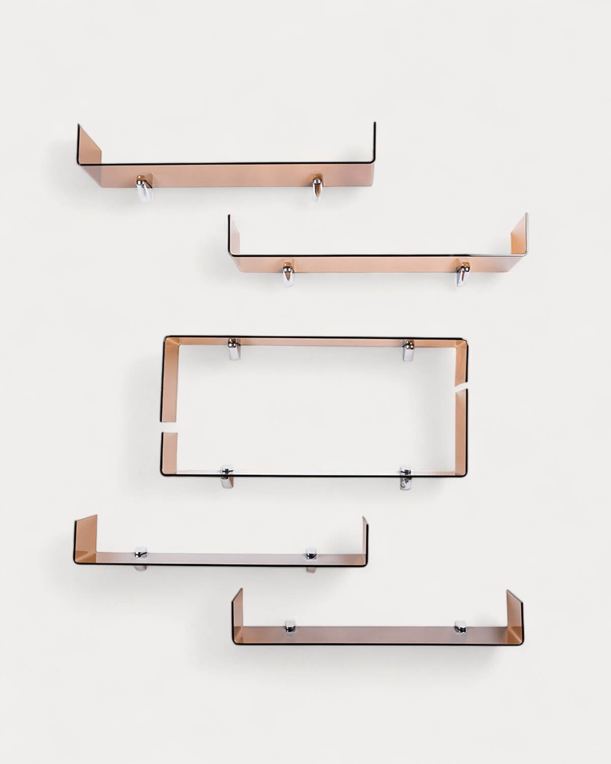 Set de 3 Estanterias de Pared de Cristal Curvado Iris, gallery image 1