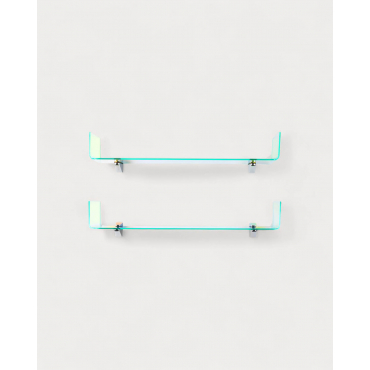 The Set of 2 Curved Glass Wall Shelves Iris iridescent - The Masie