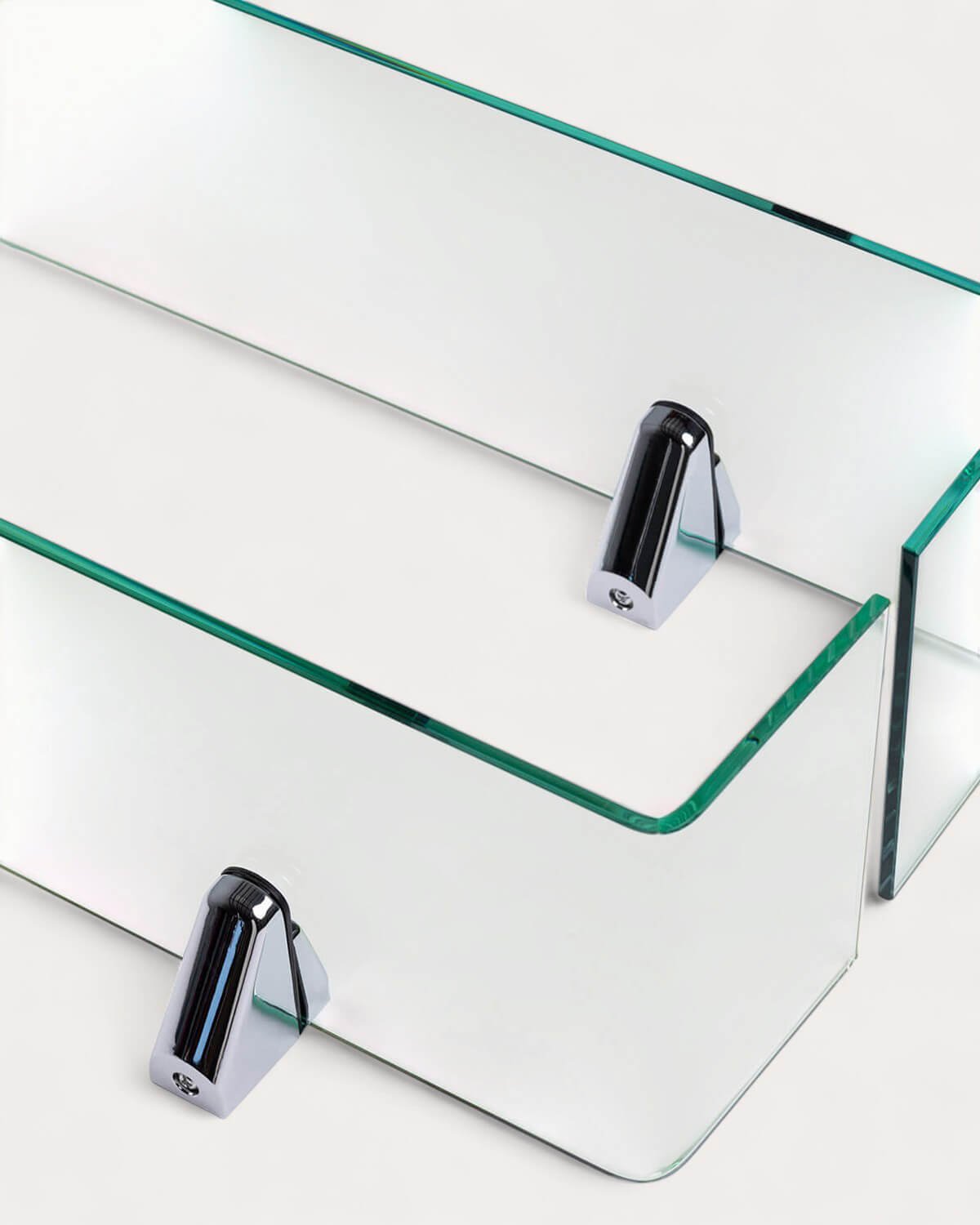 The Set of 2 Curved Glass Wall Shelves Iris , gallery image 2