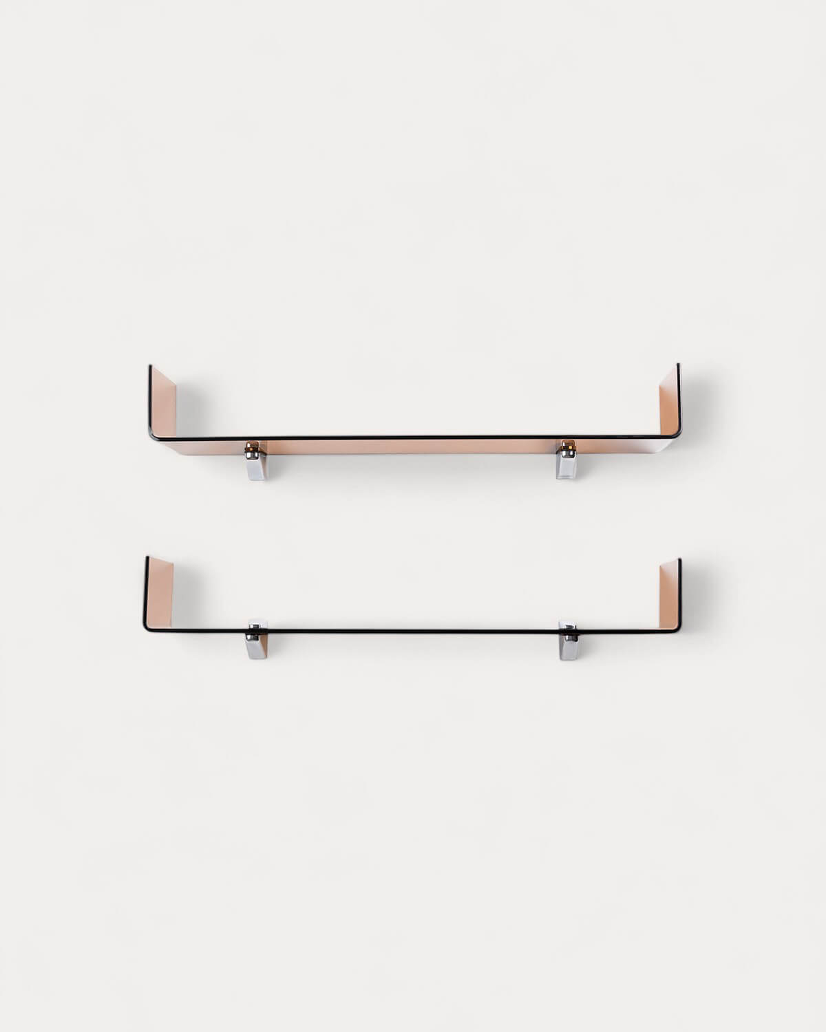 The Set of 2 Curved Glass Wall Shelves Iris , gallery image 1