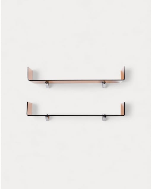 The Set of 2 Curved Glass Wall Shelves Iris