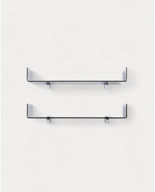The Set of 2 Curved Glass Wall Shelves Iris - Darkly glass