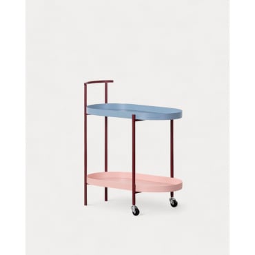 Metal Waiter Trolley Ilse Red Tinto - The Masie