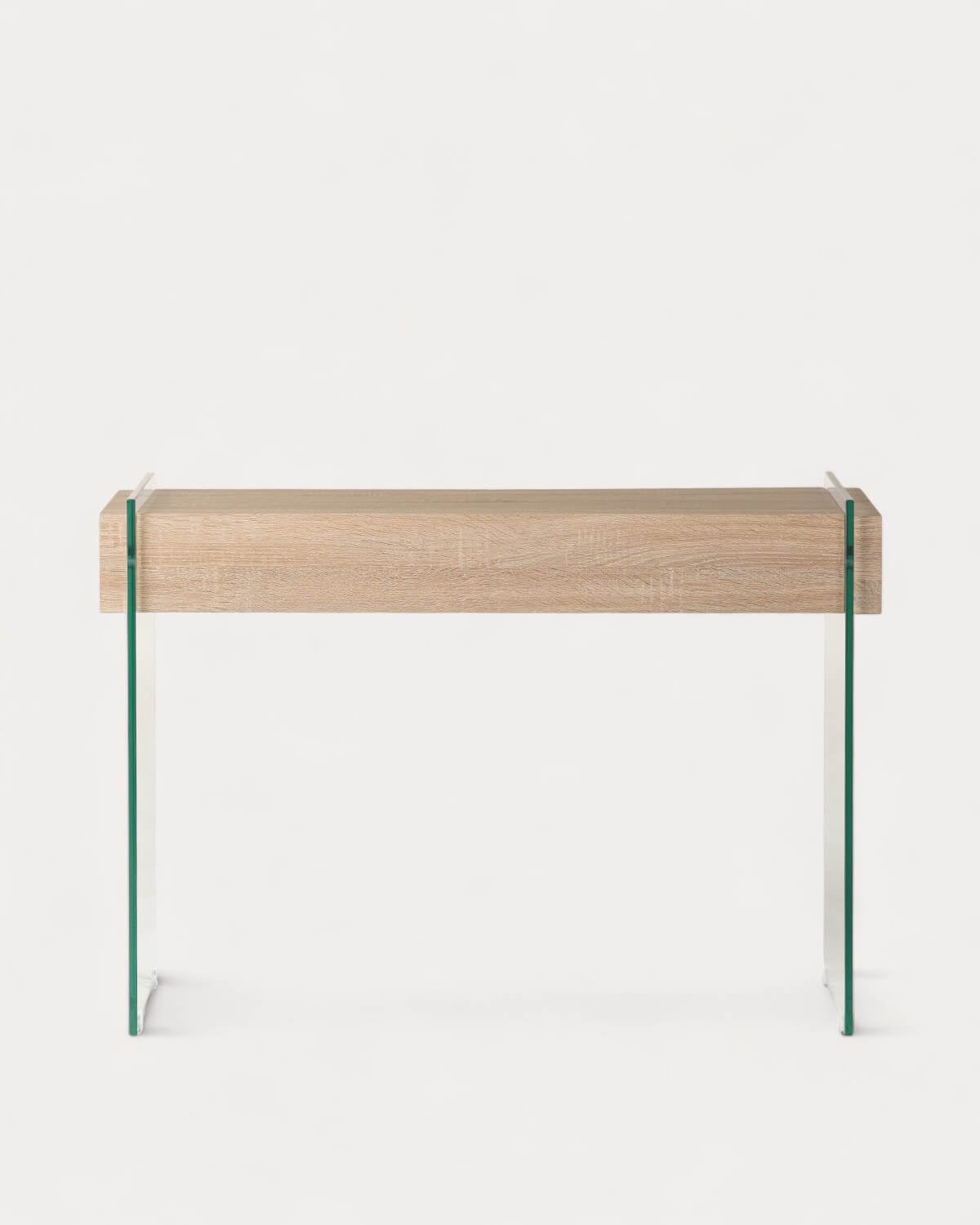 Rectangular hallway console table with 2 drawers 110x40 cm in wood and glass Galad, gallery image 5