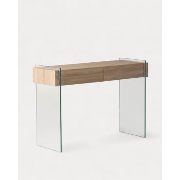 Galad Console in Wood and (110x40 cm) Glass