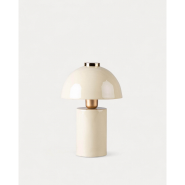 Metal Table Lamp (Ø20.5 cm) Seta Beige Seashell - The Masie