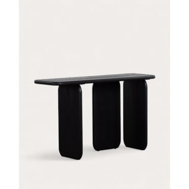 Pine and Elm Wood Console (130x40 cm) Kuroen Black Wood - The Masie