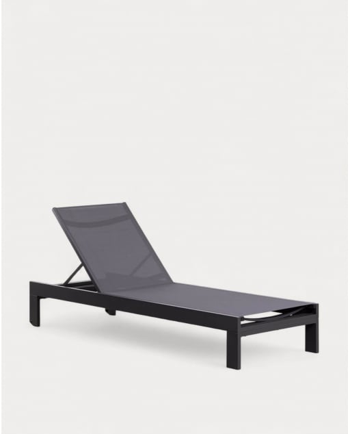 Pack of 2 reclining fabric and aluminium sun loungers New Kreta