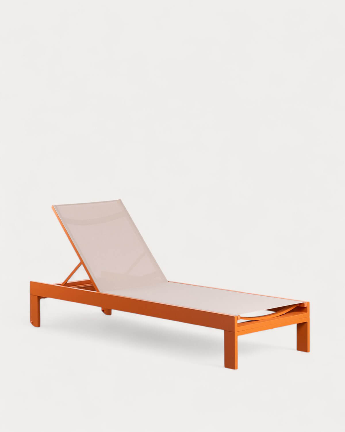 Pack of 2 Aluminium and Fabric Reclining Sun Loungers New Kreta, gallery image 1