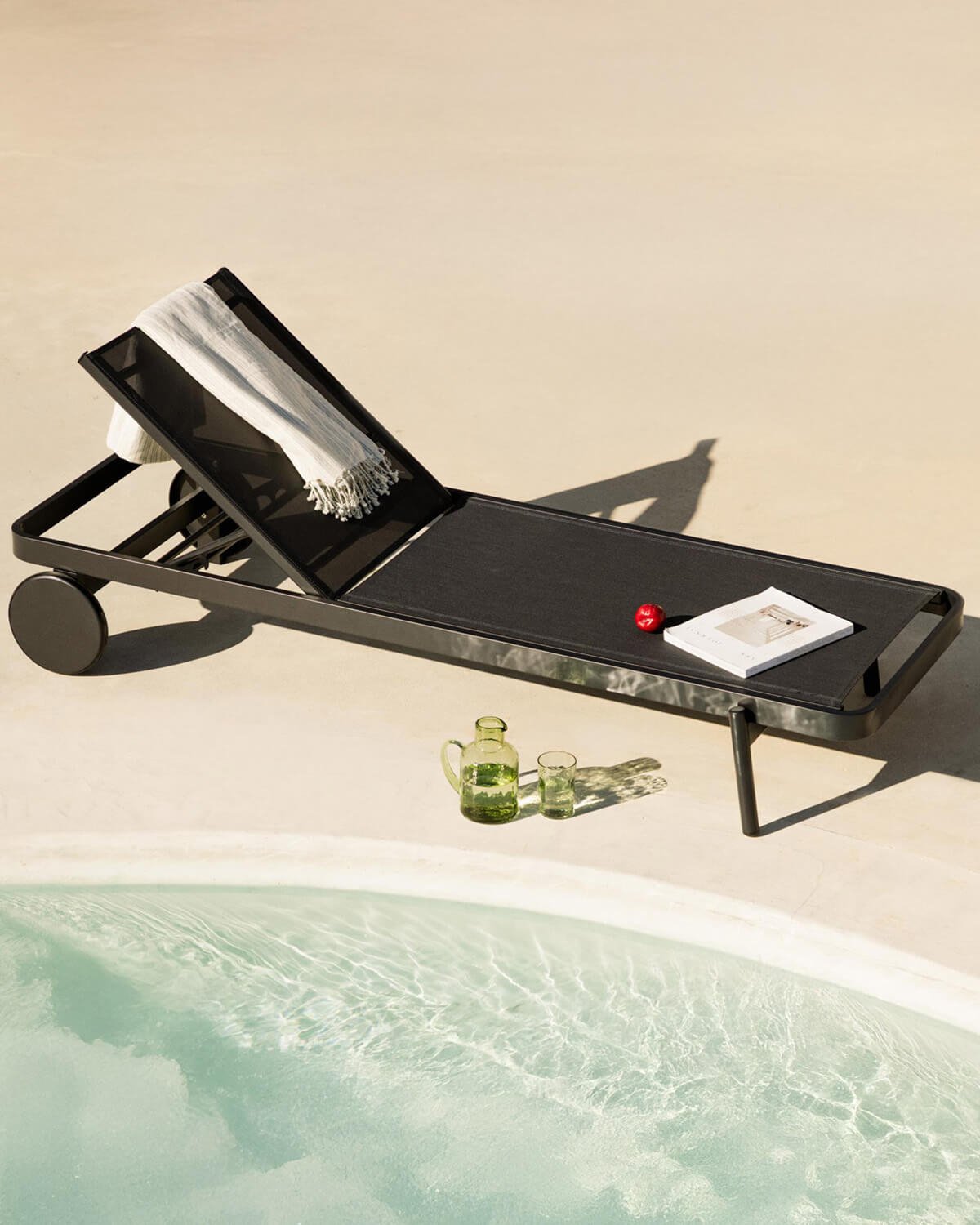 Reclining Lounger in Aluminum and Celina Fabric, gallery image 2