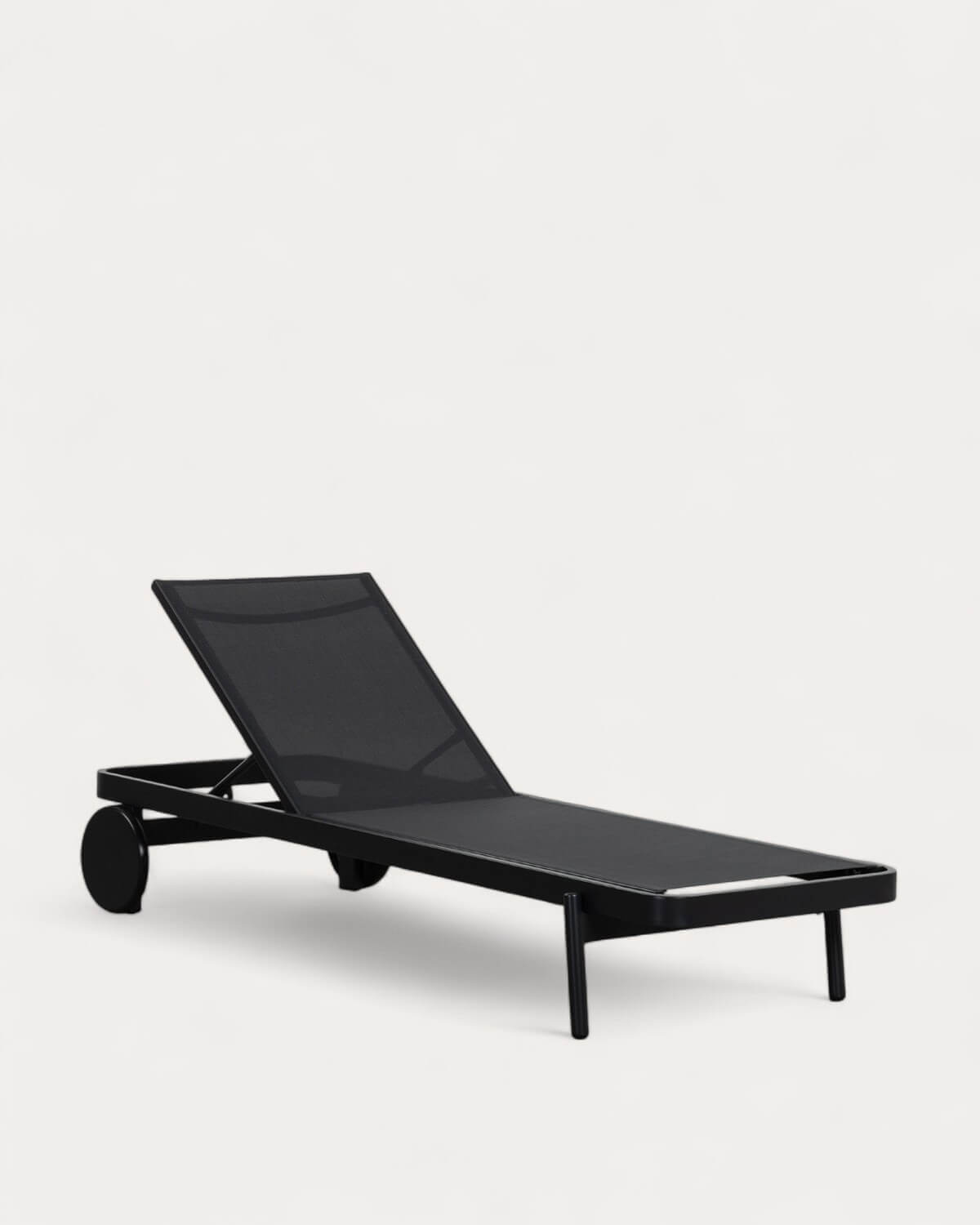 Reclining Lounger in Aluminum and Celina Fabric, gallery image 1