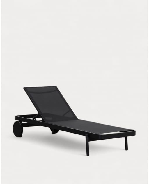 Reclining Lounger in Aluminum and Celina Fabric