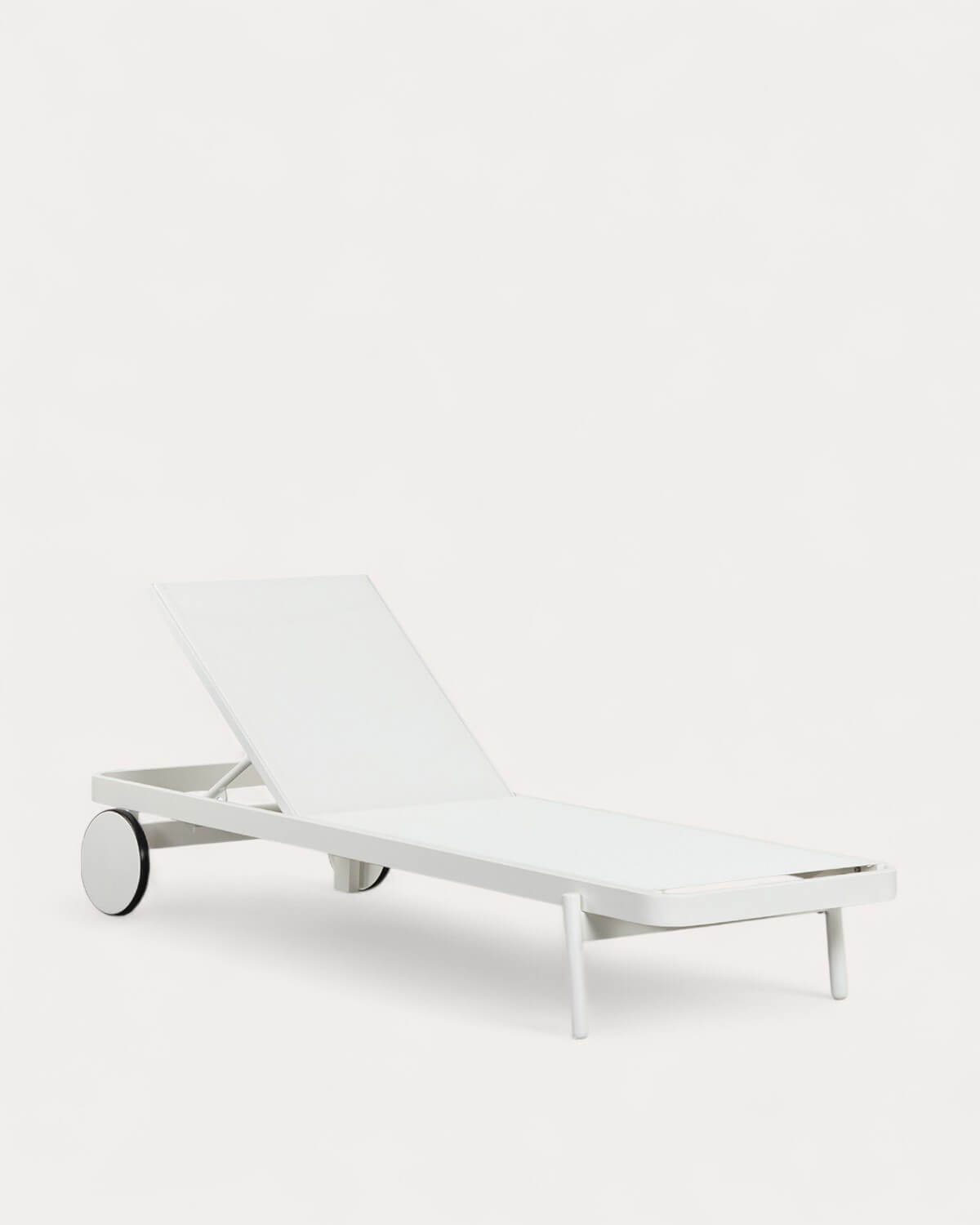 Reclining Lounger in Aluminum and Celina Fabric, gallery image 4