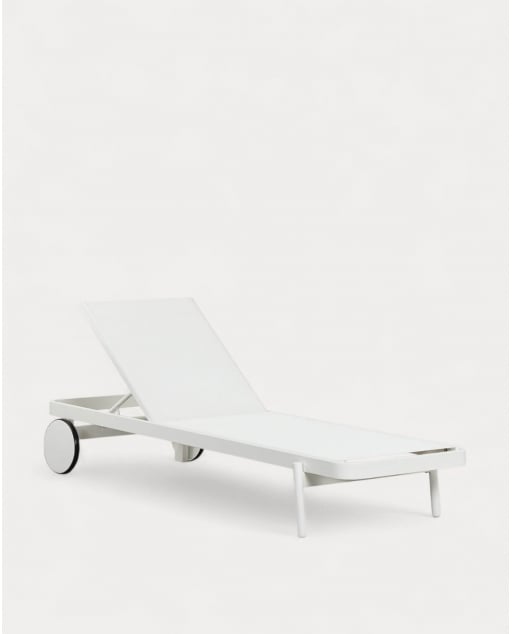 Reclining Lounger in Aluminum and Celina Fabric