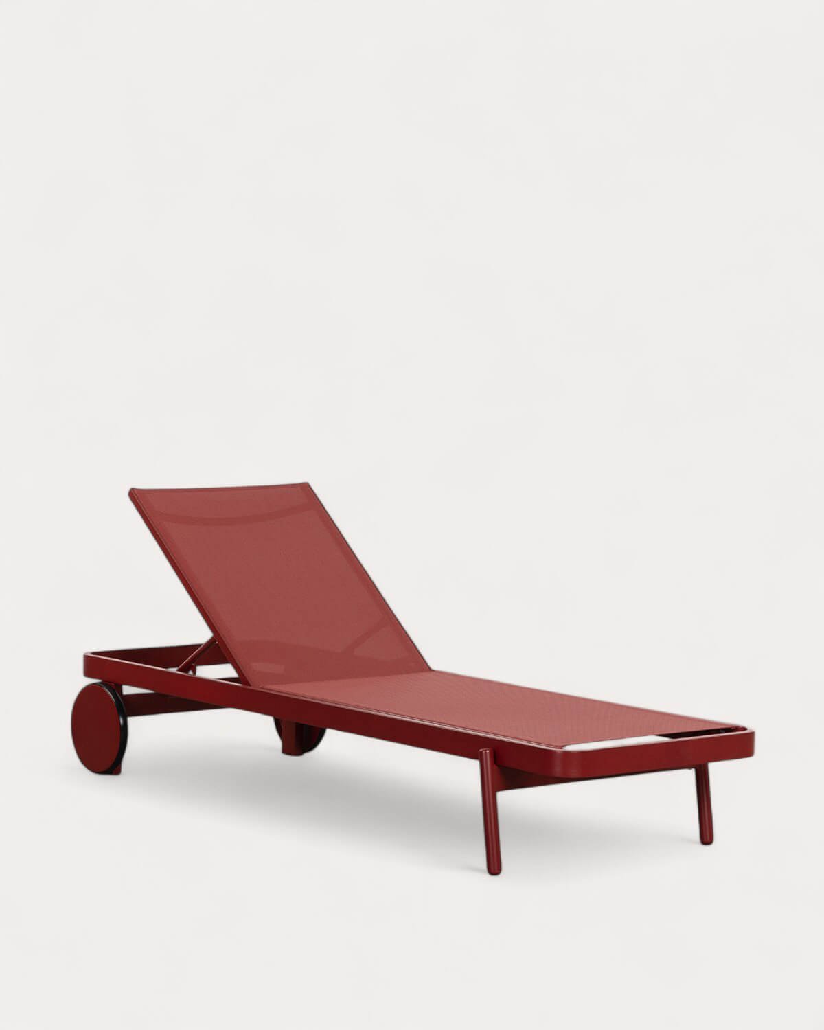Reclining Lounger in Aluminum and Celina Fabric, gallery image 1