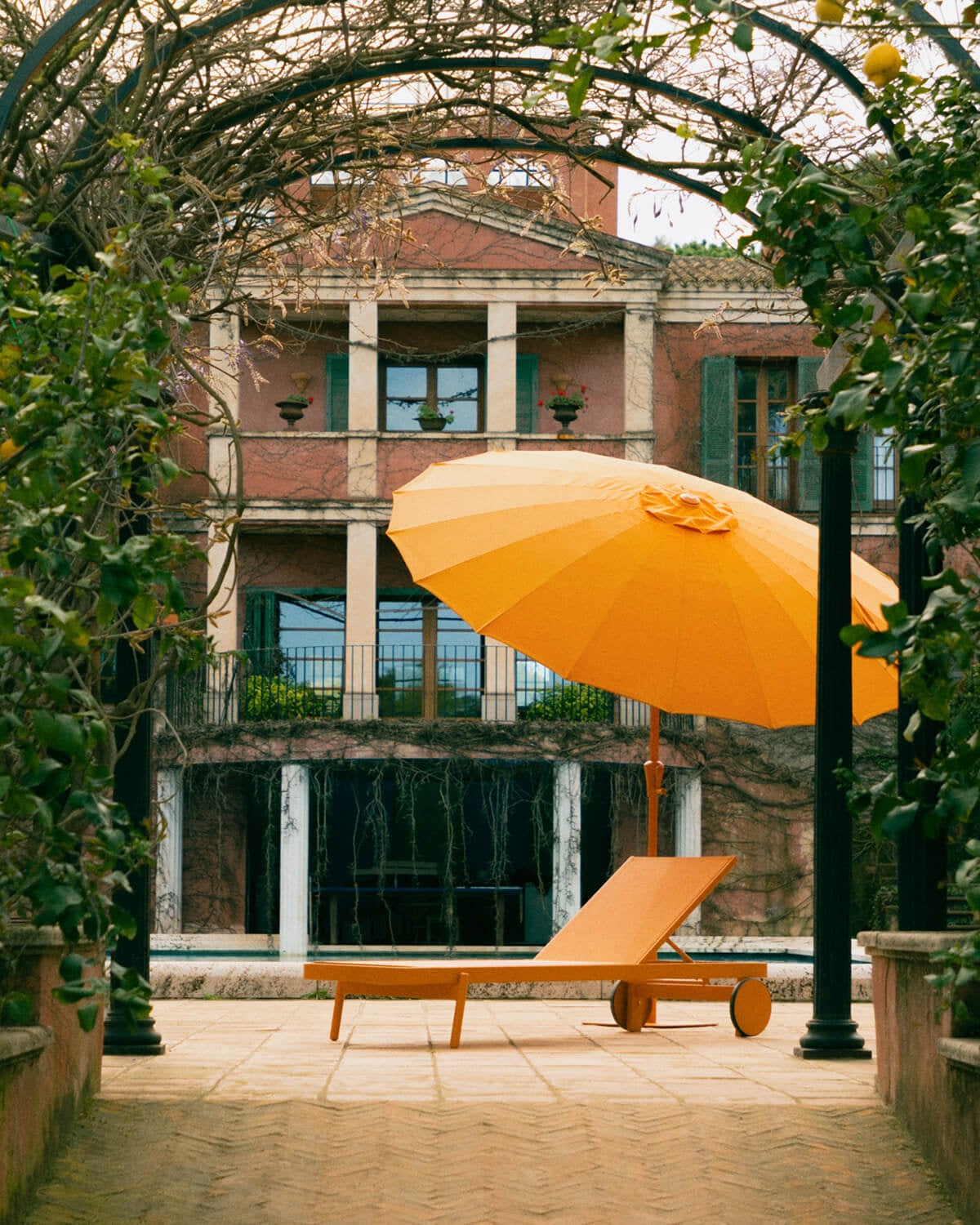 Reclining Lounger in Aluminum and Celina Fabric, gallery image 2