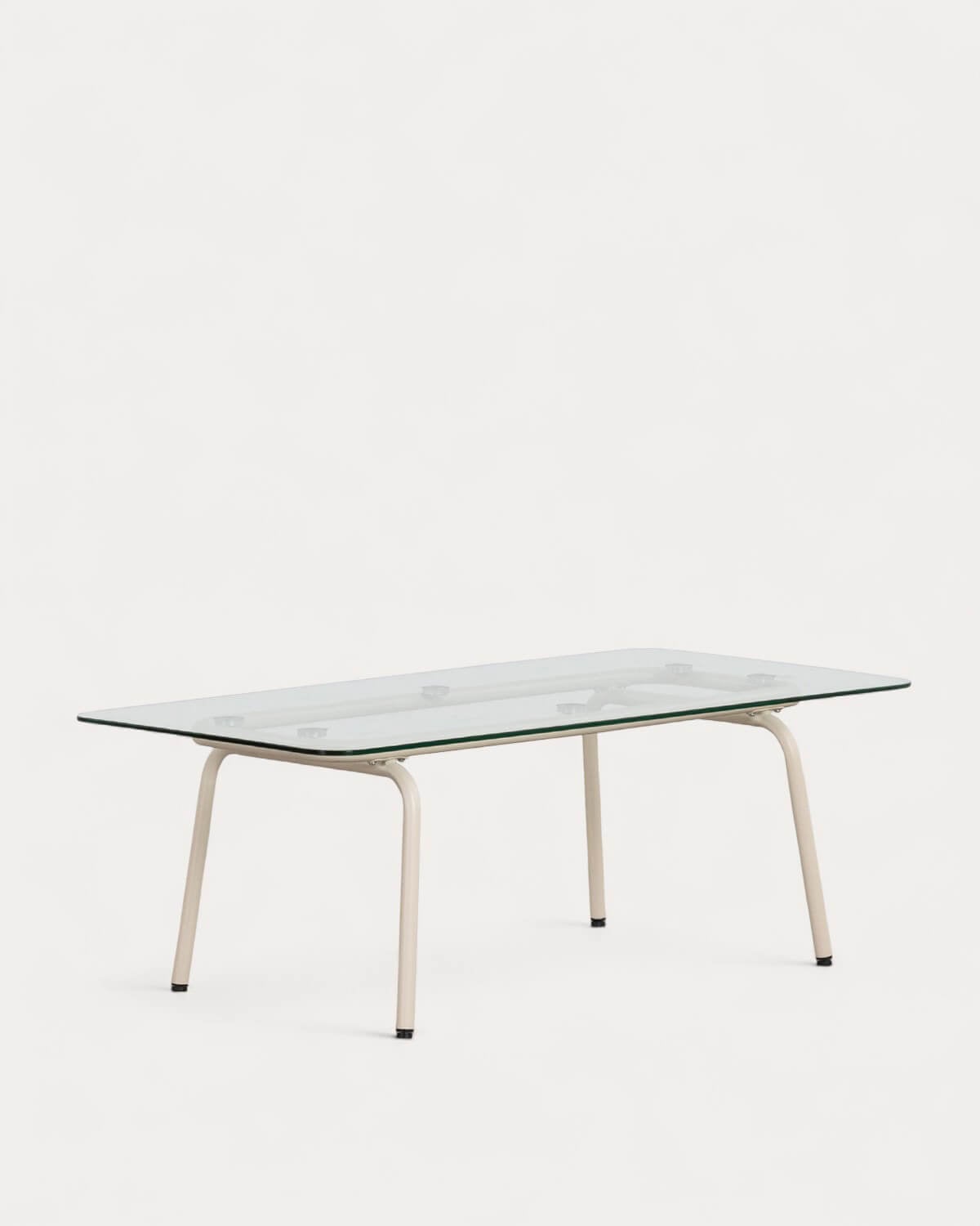 Rectangular Outdoor Coffee Table in Metal and Tempered Glass (120x56 cm) Xoan, gallery image 1