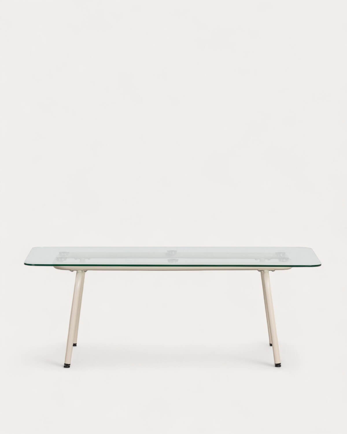 Rectangular Metal and Tempered Glass Coffee Table (120x56 cm) Xoan, gallery image 5