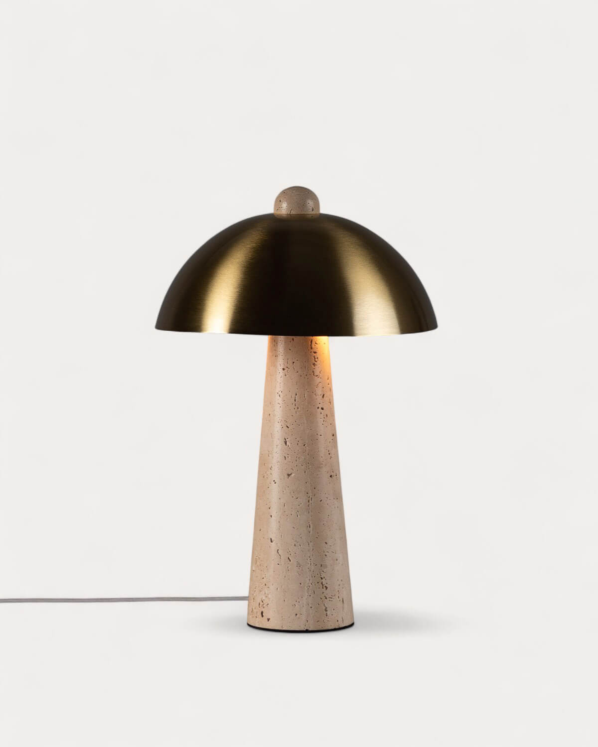 Travertine Marble Metal Table Lamp Hugo, gallery image 4