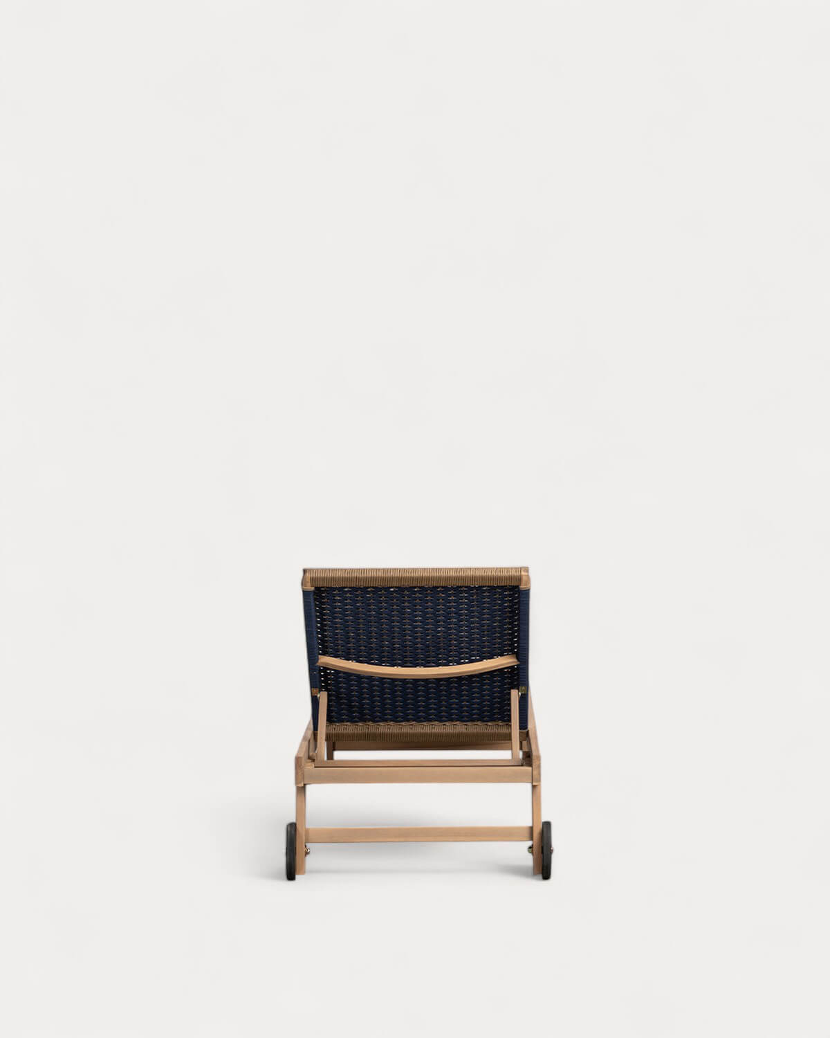 Mirle Acacia Wood and Rope Wheeled Lounger, gallery image 5