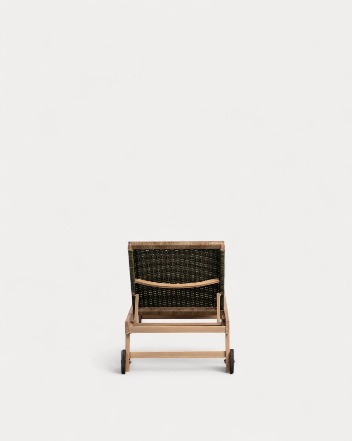 Pack of 2 Mirle Acacia Wood and Rope Loungers with Wheels, gallery image 5