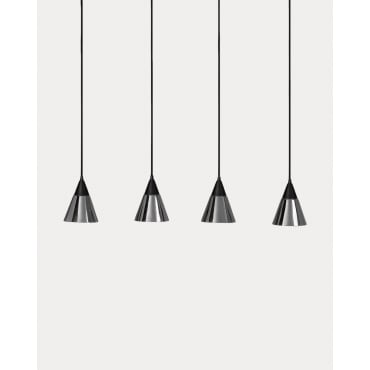 LED Ceiling Lamp with 4 Light Points in Metal Gales Black Obsidian - The Masie