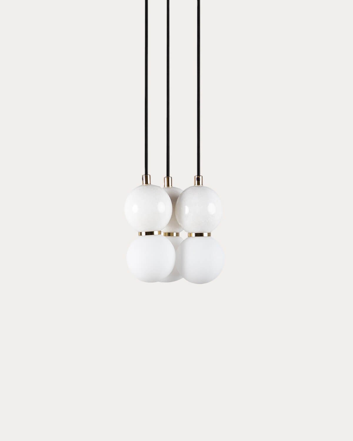 3-Light Metal Ceiling Lamp with Valenes Marble, gallery image 1