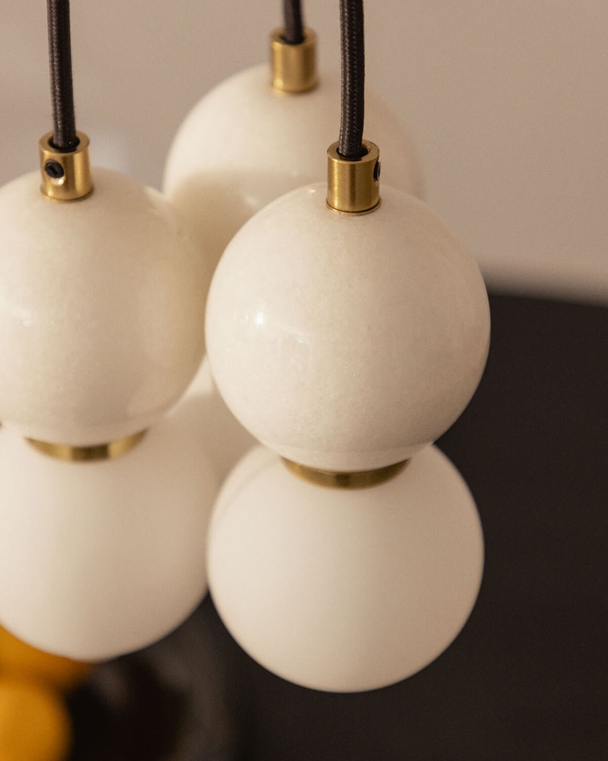 3-Light Metal Ceiling Lamp with Valenes Marble, gallery image 3