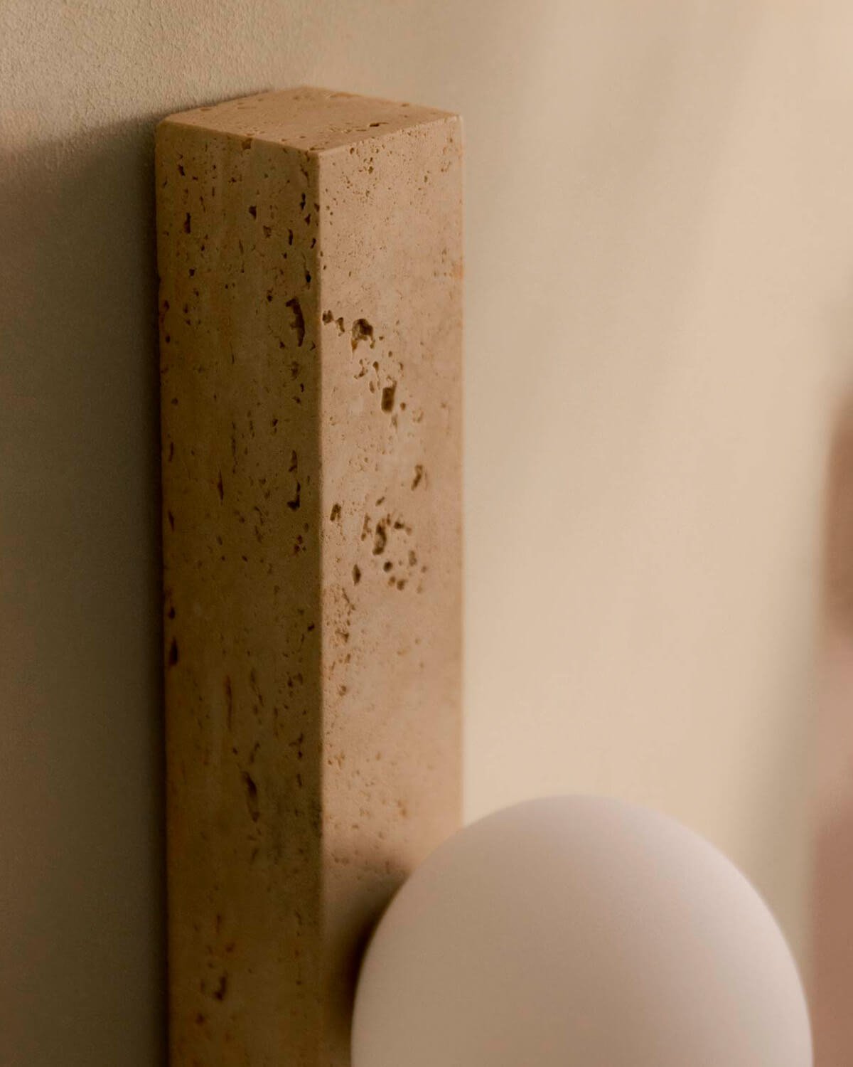 Niuras Travertine Marble Wall Sconce, gallery image 3