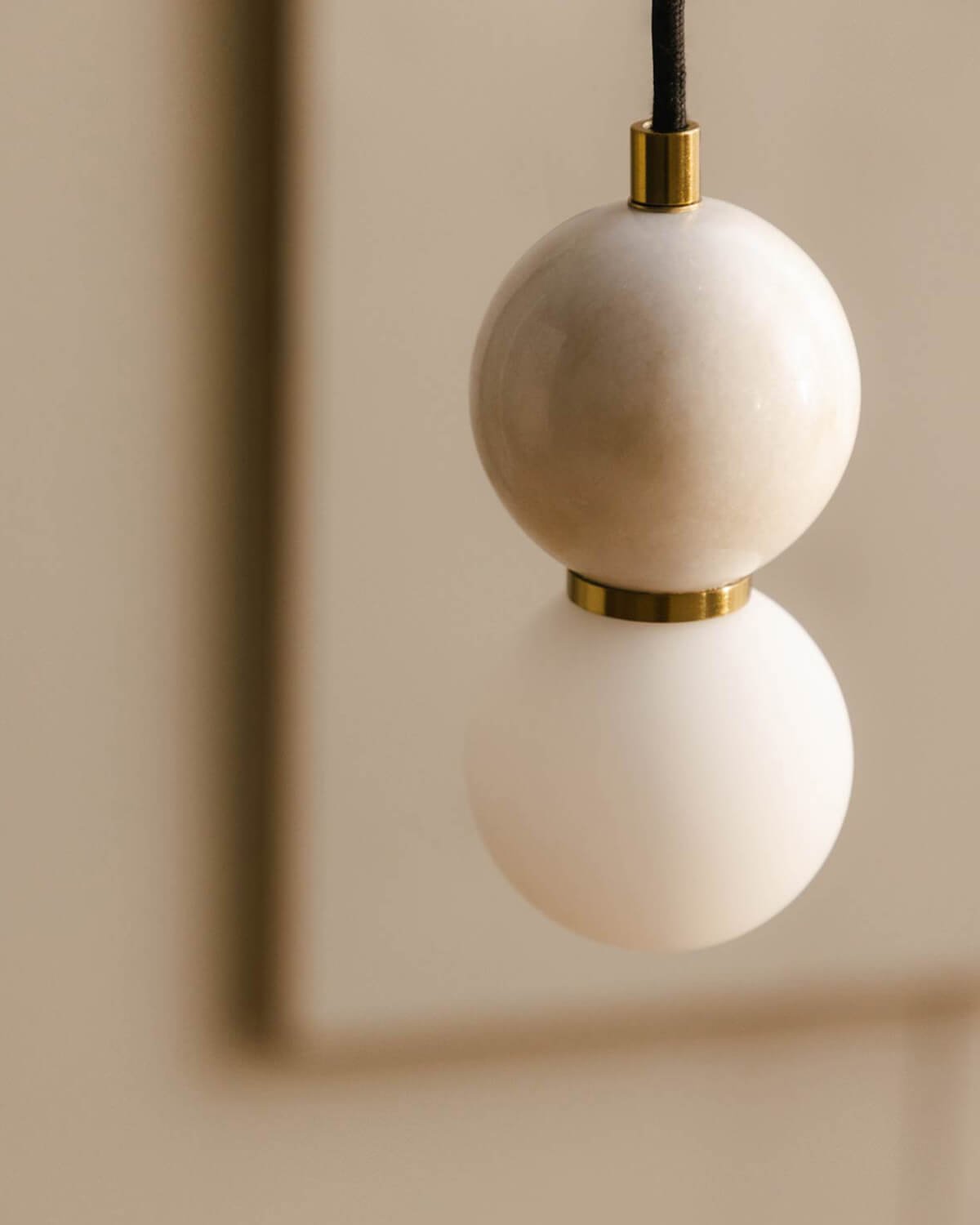 Oval Metal Ceiling Lamp with Valenes Marble, gallery image 3