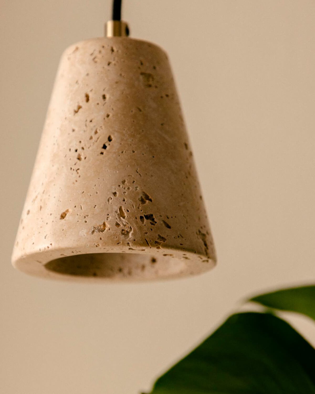 Metal Travertine Marble Ceiling Lamp Valenes, gallery image 3