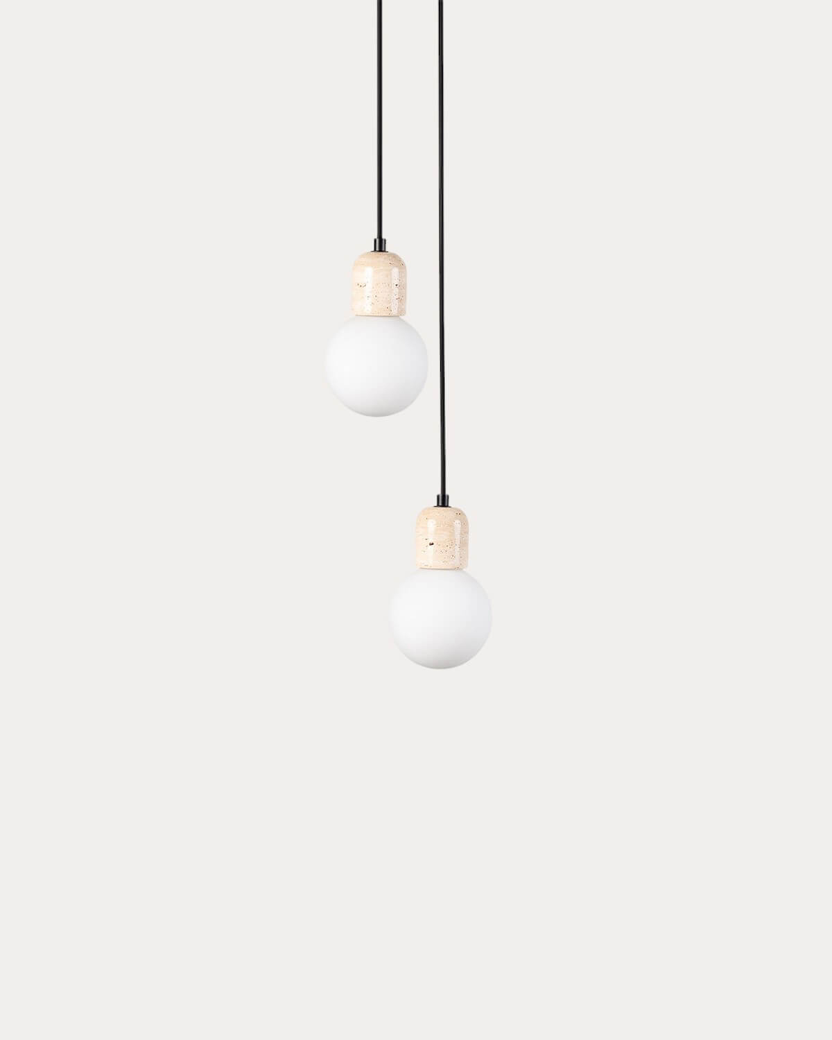Eriel Metal Travertine Marble Ceiling Lamp with 2 Light Points, gallery image 1